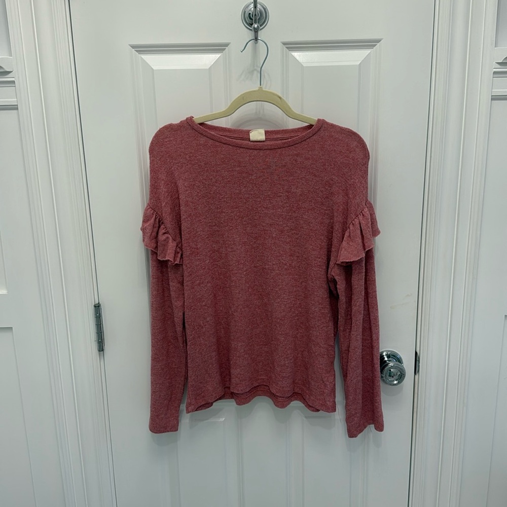 Zara Kids Long Sleeve Ruffled Top - Mauve